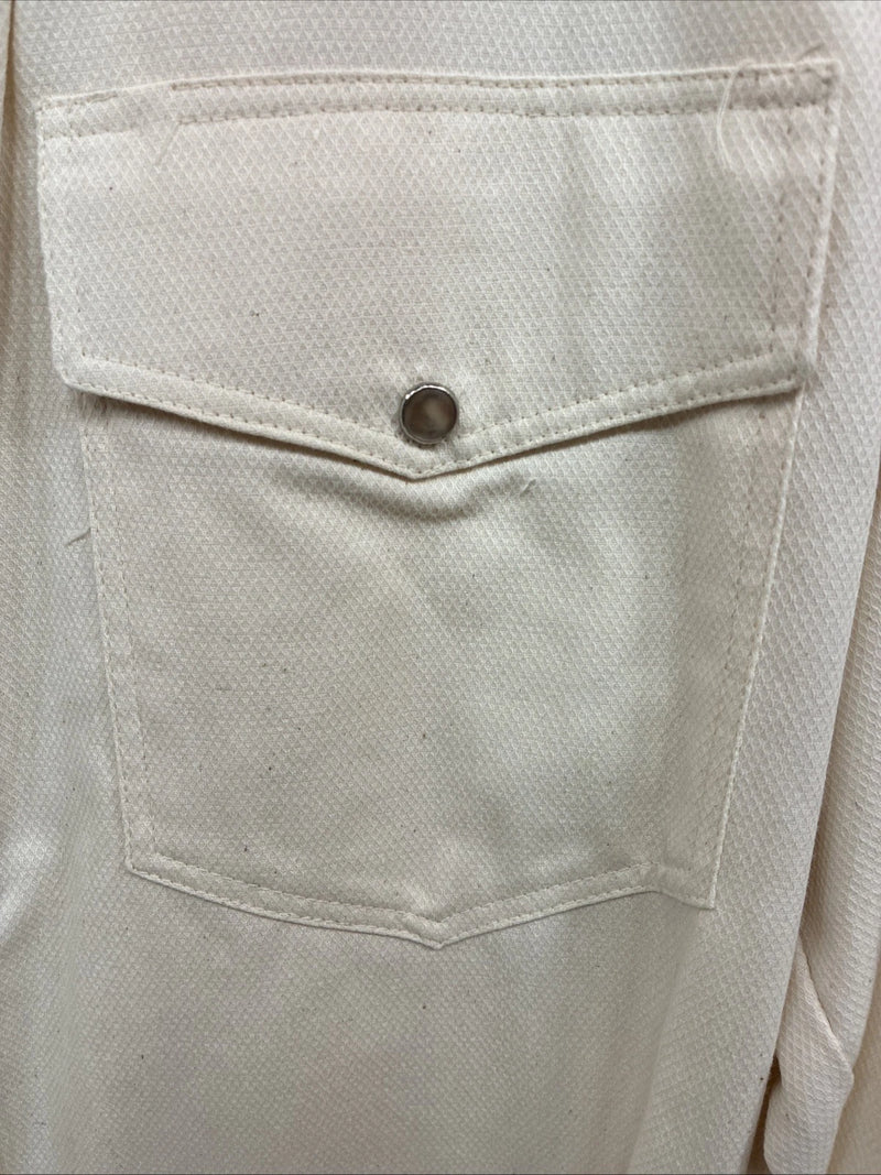 New Men’s H Bar C Yellow Simple Long Sleeve Pearl Snap Medium K-63
