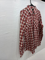 New Men’s Champion Westerns Red Plaid Long Sleeve Pearl Snap 16 X 35 Large Q-84