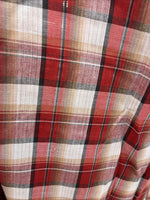 New Men’s Champion Westerns Red Plaid Long Sleeve Pearl Snap 16 X 35 Large Q-84