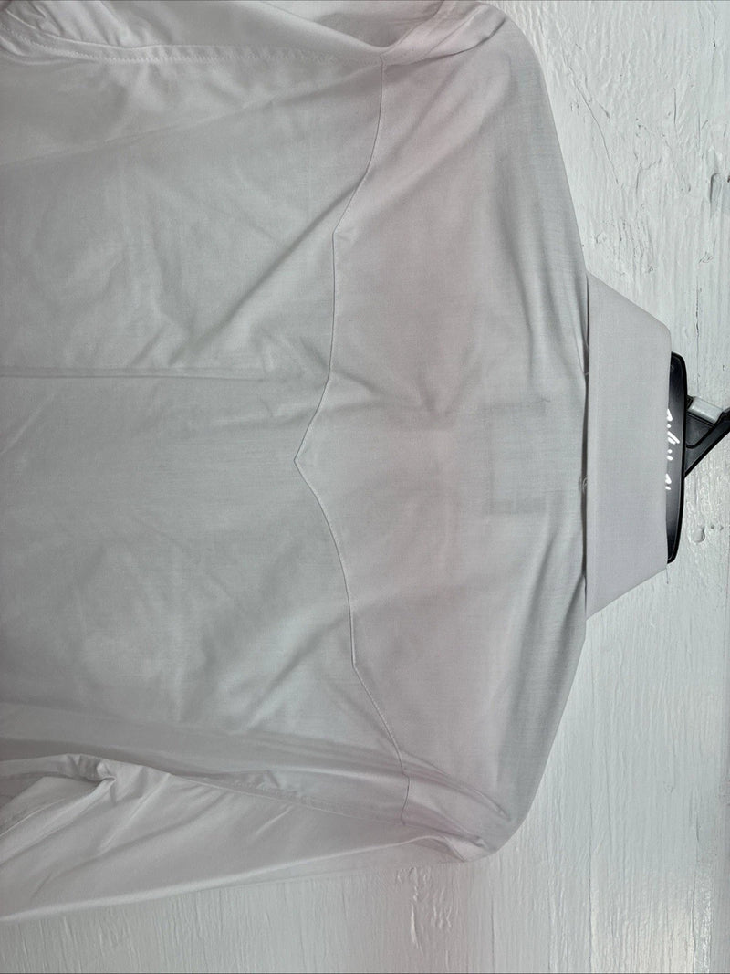 New men’s White Horse White Simple Long Sleeve Pearl Snap Medium K-33