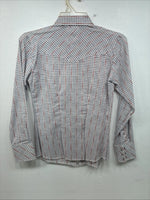 New Women’s Dan River Red Plaid Long Sleeve Pearl Snap Size 10 KK-45