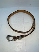 New Brown Genuine Leather Tooled 28” Belt #102 NN-19