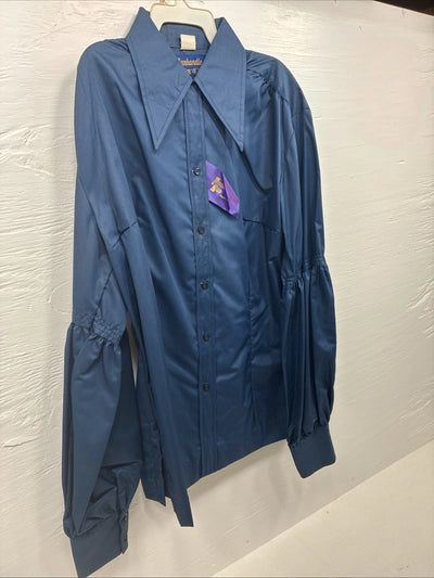 New Men’s Panhandle Slim Royal Blue Long Sleeve Button Up Small J-61