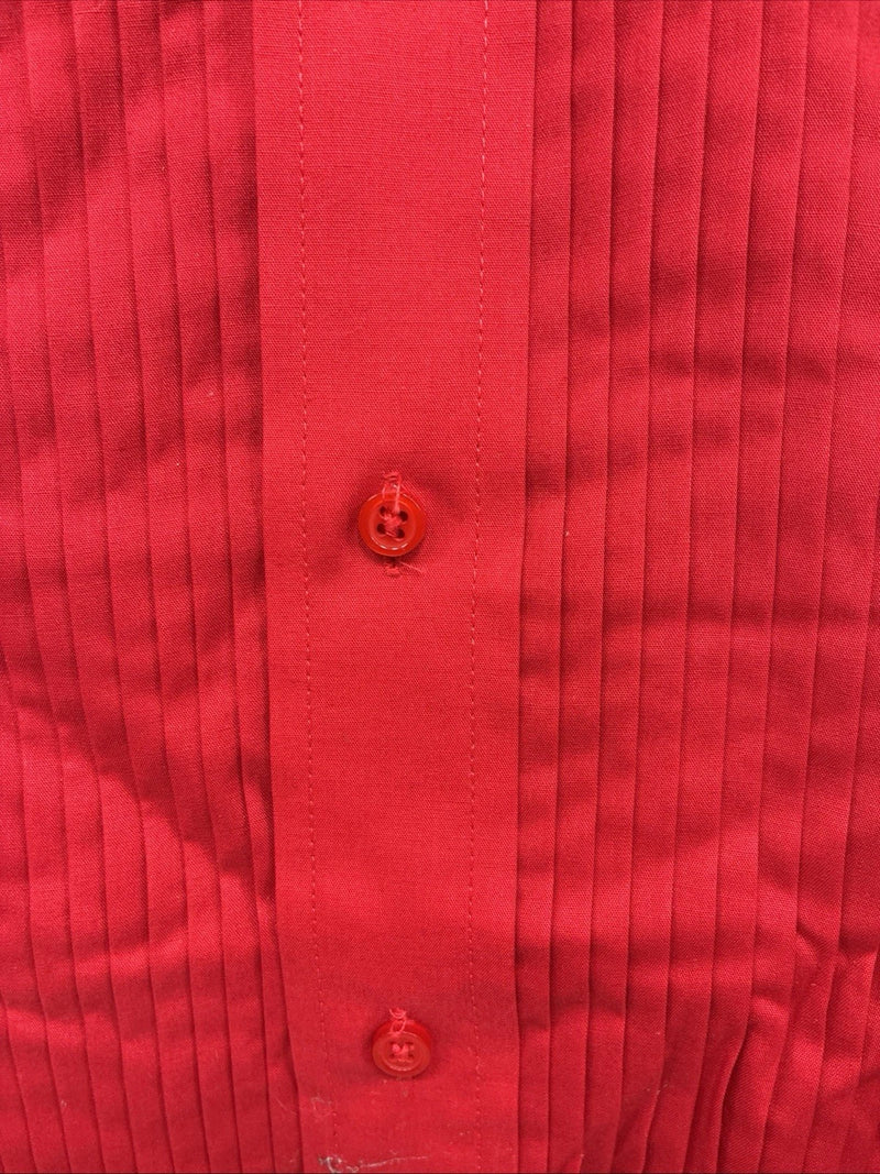 New Classix Red Long Sleeve Button Up English Shirt 18-18.5 2XL X-82