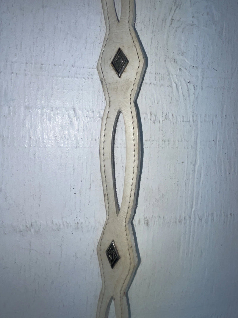New White Genuine Leather Acme Silver Pendent 24” Belt #AB441 NN-41
