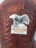 New Men’s Brown American West Cowboy Boots. 68373 11 E W. 8-99