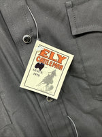 New Men’s ELY Cattleman Black Long Sleeve Pearl Snap 16.5 X 36 Large AA-5 