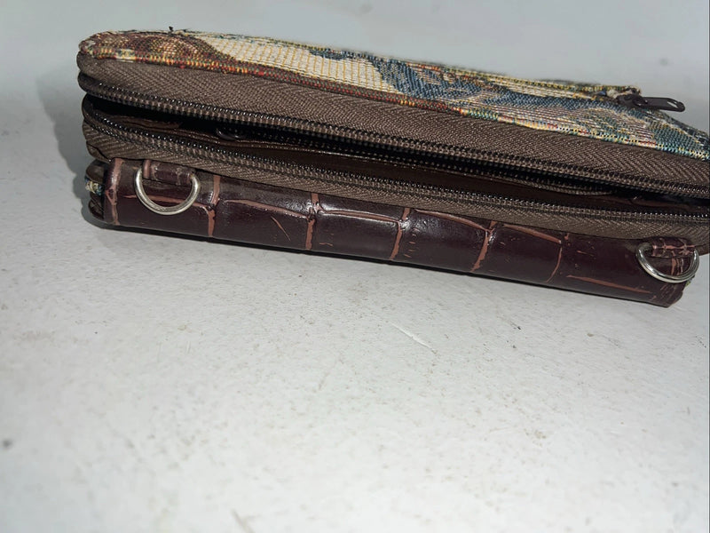 New Congress Leather Fabric Tooled Wallet #100555 P-501