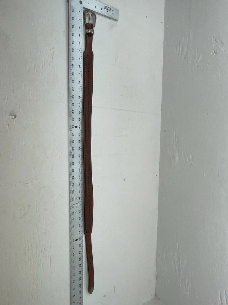 New Brown Genuine Leather Weaved 34” Belt #6520 JJ-67