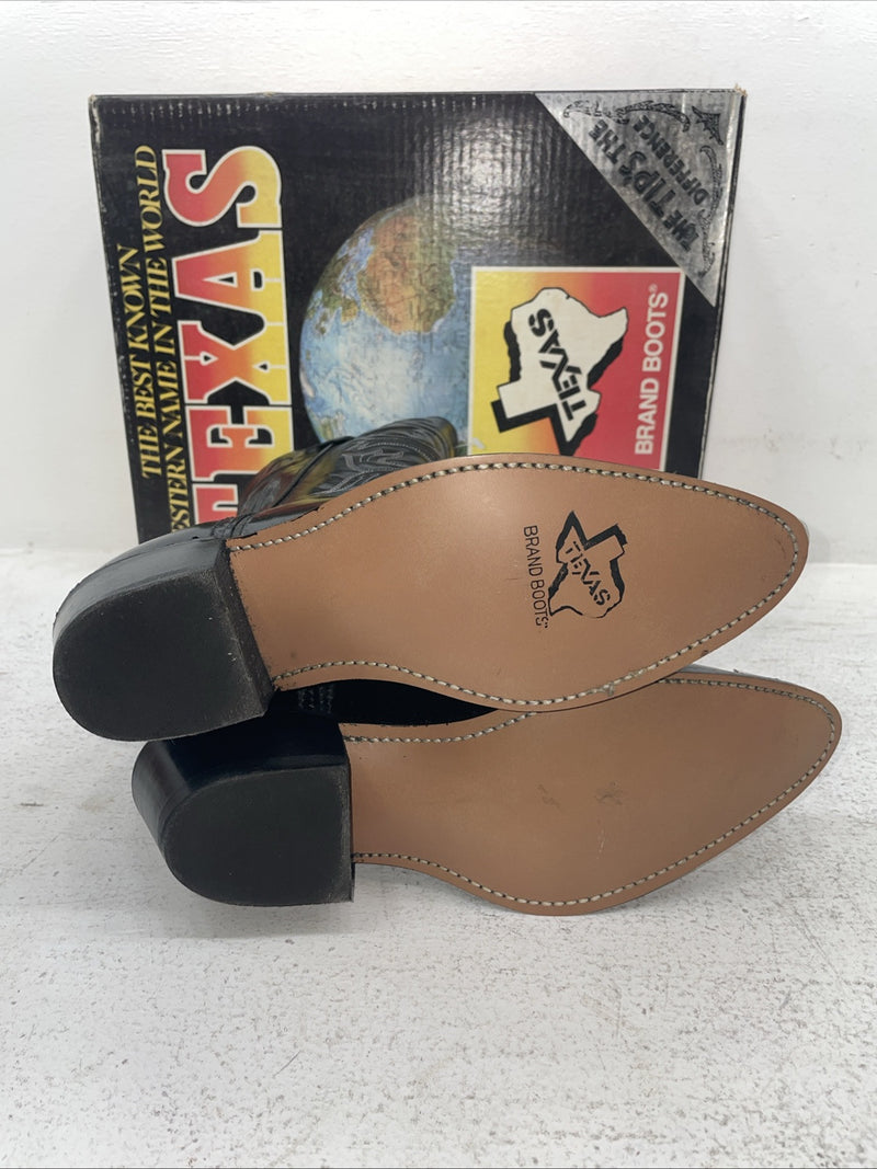 New Men’s Black Texas Brand Cowboy Boots. 6210 8.5 8 1/2 D. 3-120