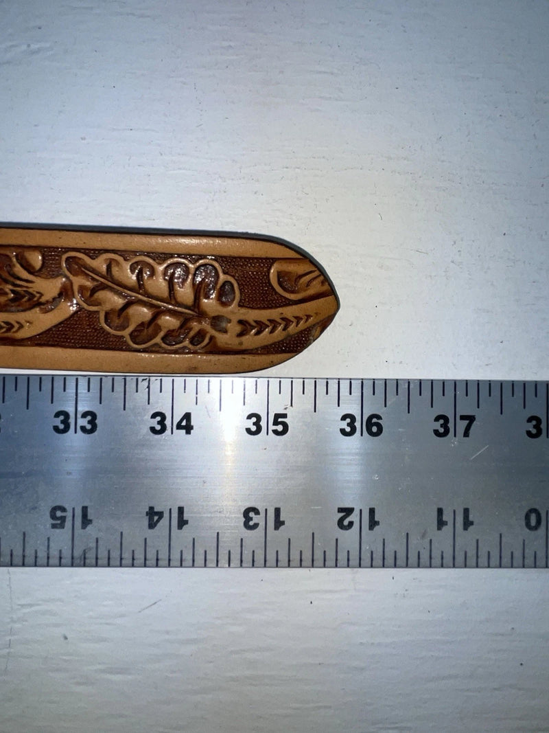 New Brown Genuine Leather Longhorn Tooled 30” Belt #82881 JJ-130