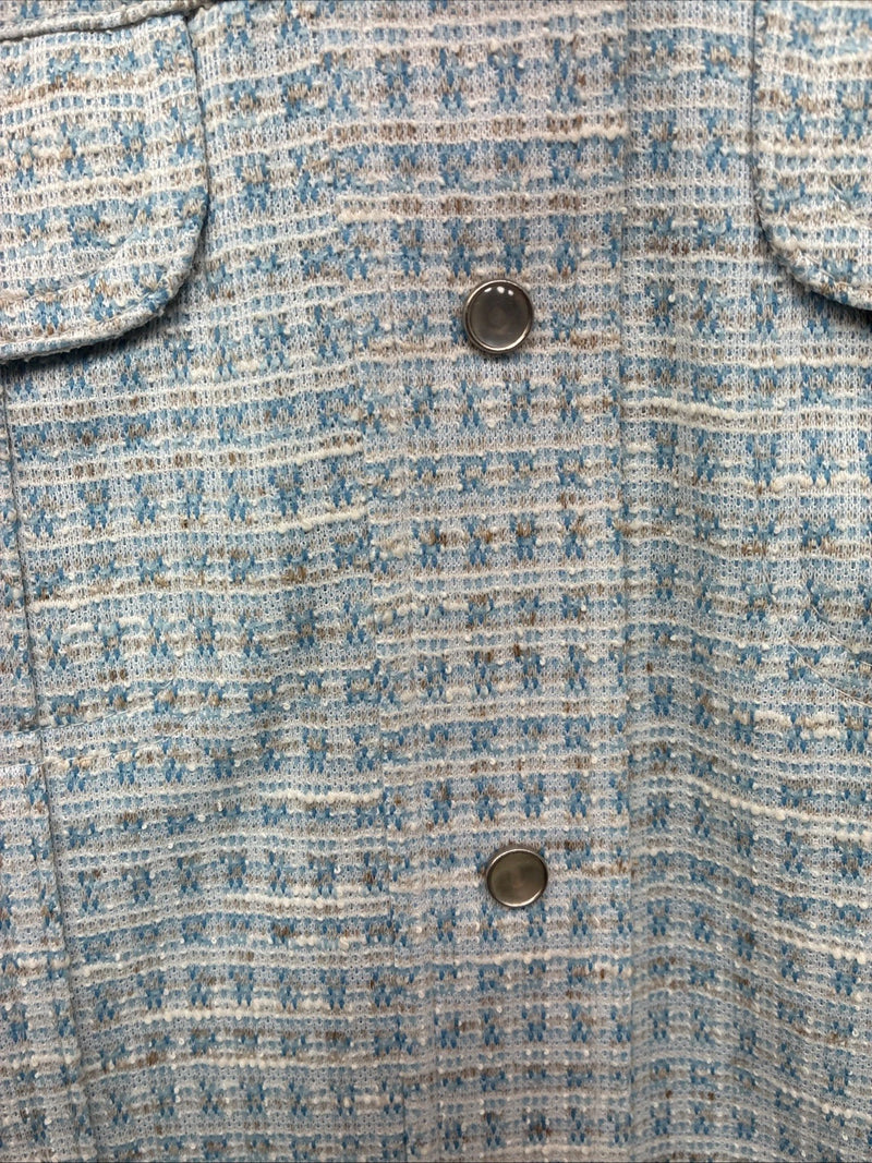 New Women’s Lee Blue Design Long Sleeve Button Up Jacket Size 13 KK-43