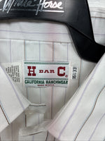New Men’s H Bar C White Stripe Long Sleeve Pearl Snap 16.5 Large Q-72
