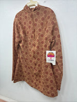 New Women’s Miller Tan Red Design Long Sleeve Zip Up Show Shirt Medium TT-105