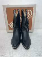 New Kids Black With Fringe Bronco Cowboy Boots. C 1870 1.5 1 1/2 D. 23-110