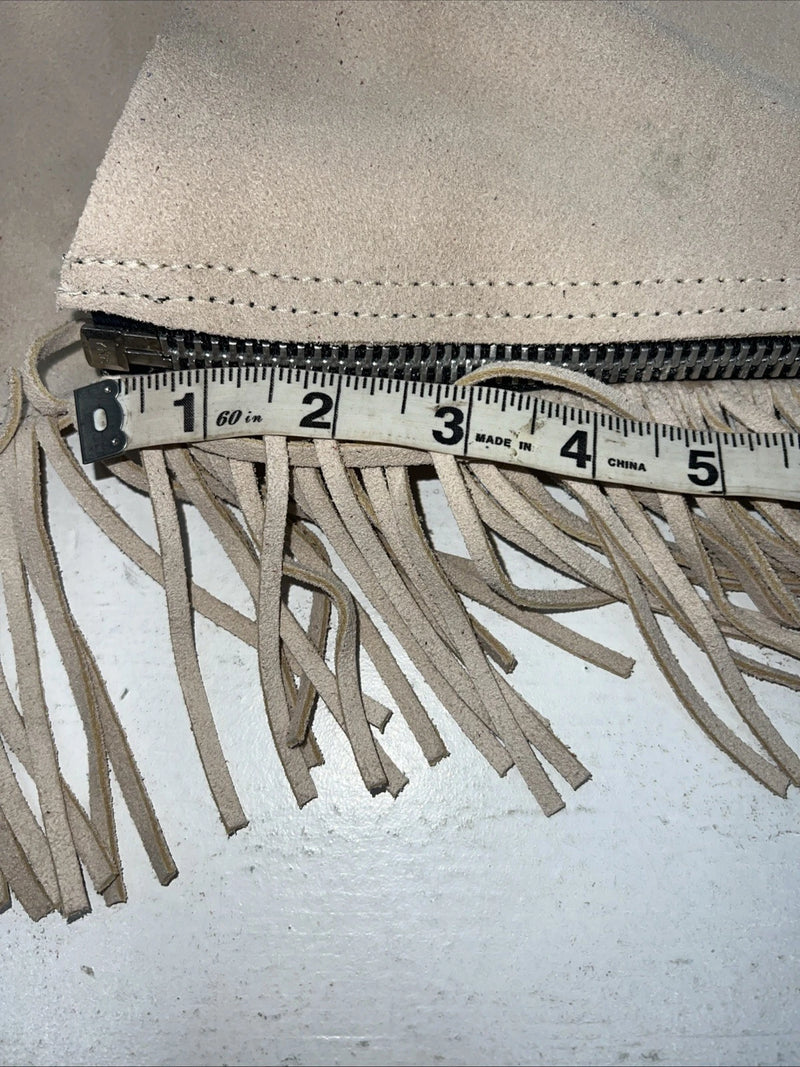 New Children’s Tan Congress Leather Show Chaps Fringe Adjustable Waist 21” I-67