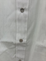 New Men’s ELY Cattleman White Short Sleeve Stripe Pearl Snap 20.5 4XL H-61