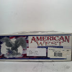 New Men’s Black Lace Up American West Cowboy Boots. 6991 12 E W. 10-12