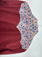 New Women’s Dickson Jenkins Red Design Long Sleeve Pearl Snap Size 36 II-16