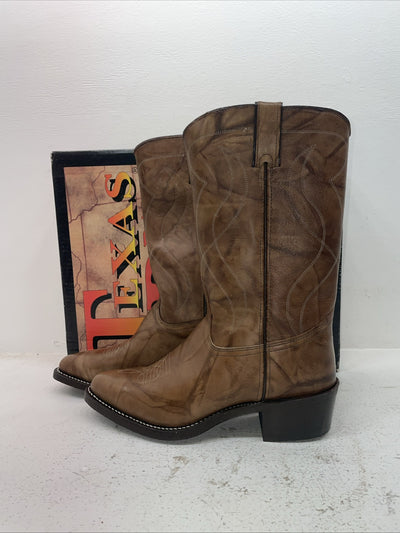 New Men’s Brown Texas Brand Cowboy Boots. 8011 10 D. 7-36