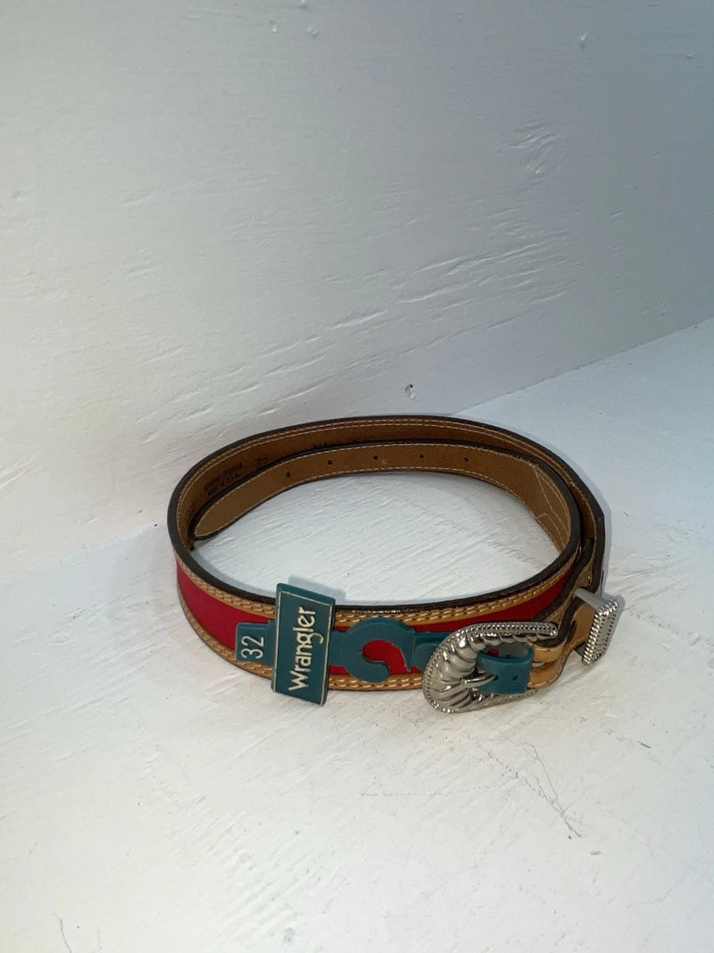 New Red Genuine Leather Wrangler 32” Belt #628004 Z-169