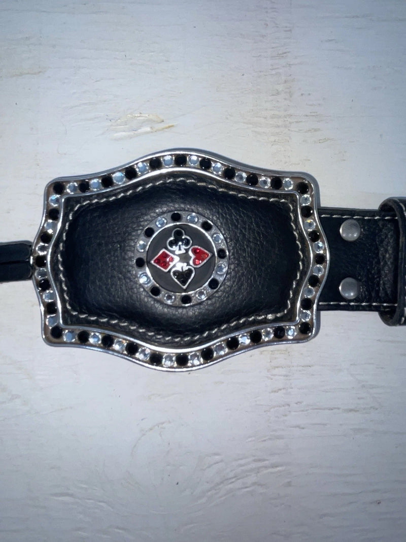 New Black Genuine Leather Nocona Cards Bling M Belt #N3415001 Z-114￼