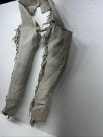 NOS Tan Medium Show Chaps With Fringe Adjustable Waist 43” L-42