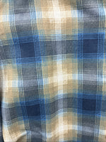 New Kids Panhandle Slim Blue Green Plaid Long Sleeve Pearl Snap Size 10 CC-83