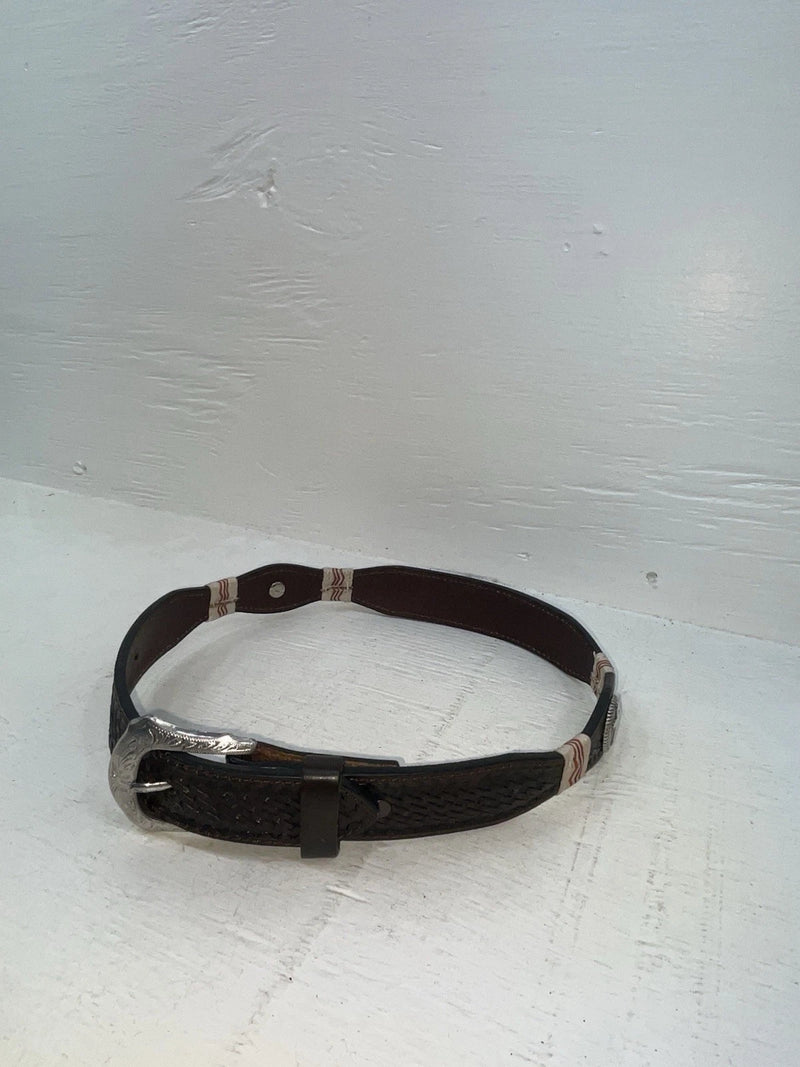 New Brown Genuine Leather Nocona Tooled And Pendent 24” Belt #N4414202 NN-76