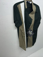 New Men’s Brooks&Dunn Green Short Sleeve Button Up Shirt Shoulder Pads. M S-37