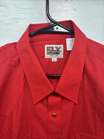 New Men’s ELY Cattleman Western Red Short Sleeve Pearl Snap 18 2XL X-7