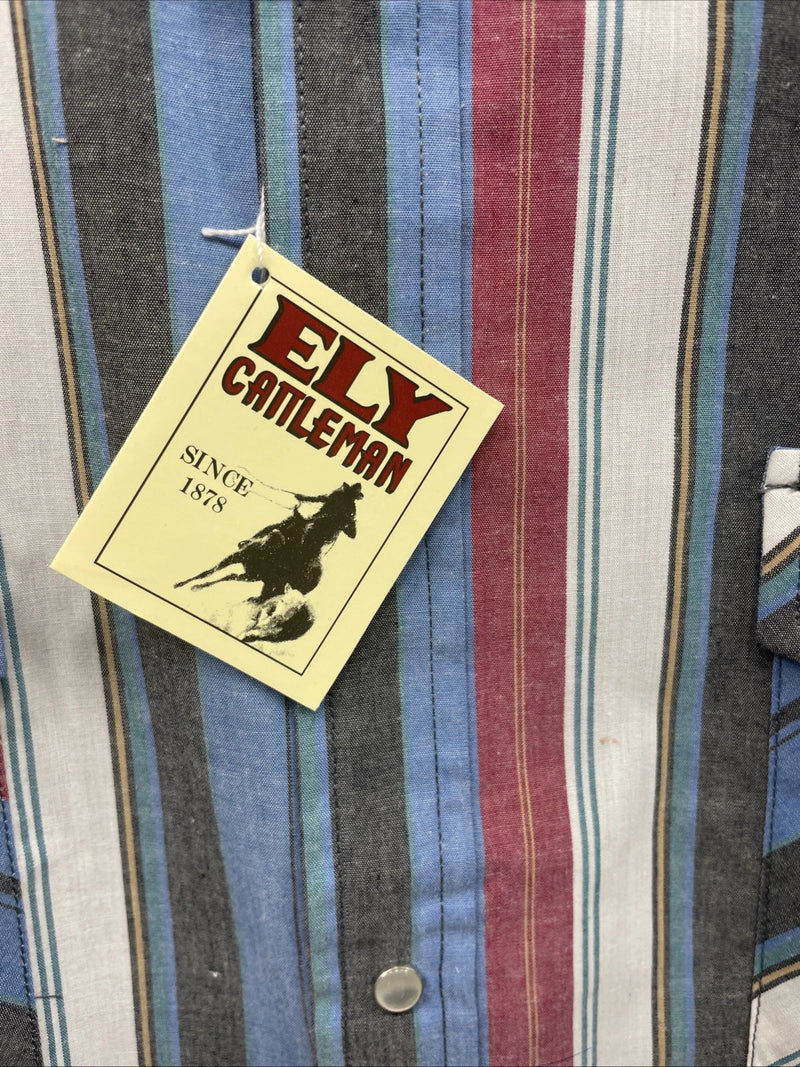 New Men’s ELY Cattleman Multiple Color Short Sleeve Pearl Snap 3XL E-25