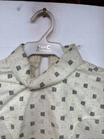 New Women’s Lady DJ Yellow Print Long Sleeve Zip Up Show Shirt Size 34 YY-110