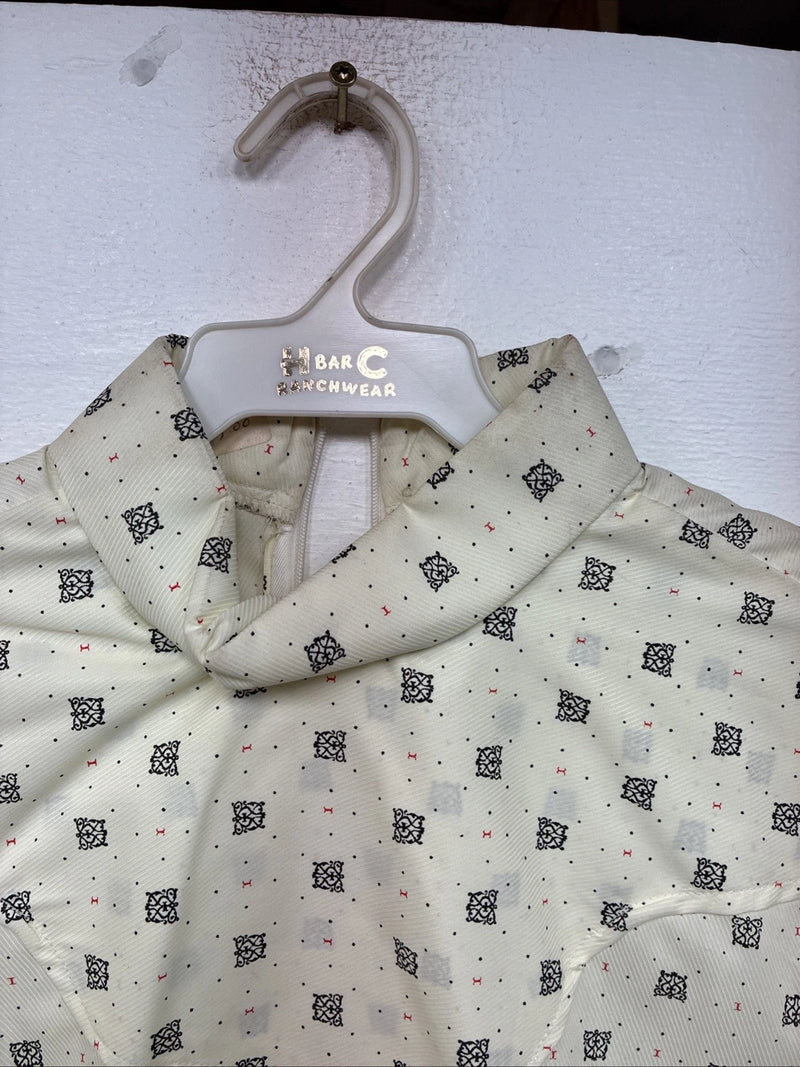 New Women’s Lady DJ Yellow Print Long Sleeve Zip Up Show Shirt Size 34 YY-110