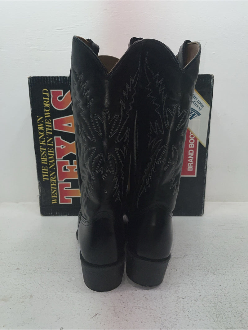 New Men’s Black Texas Brand Cowboy Boots. 1200 9.5 9 1/2 D. 4-76