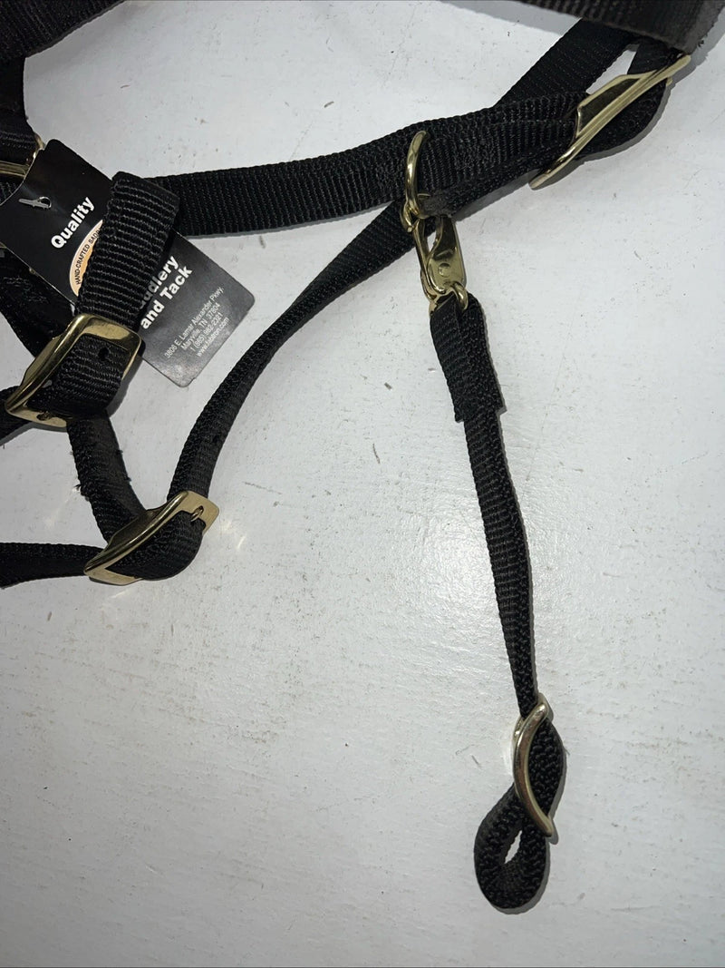 New Fabtron Black Nylon Halter/Bridle Trail Combo With Split Reins #NP54-5 W-43