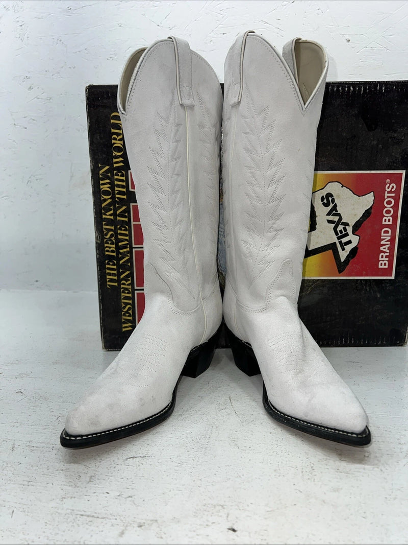 New Women’s White Texas Brand Cowboy Boots. L 198917 7 M. 18-54