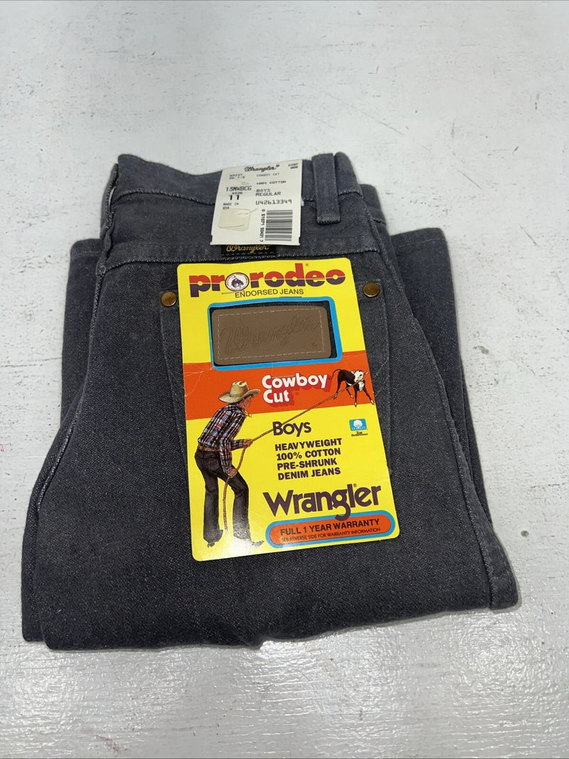 New Boys Grey Wrangler Pro Rodeo Cowboy Cut Jeans. 11/25 1/2 B-21