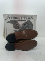 New Men’s Brown Lace Up American West Cowboy Boots. 6992 8.5 8 1/2 E W. 3-106