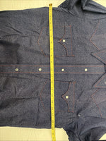New Men’s Karman Blue Jena Long Sleeve Pearl Snap 15 Medium AA-75