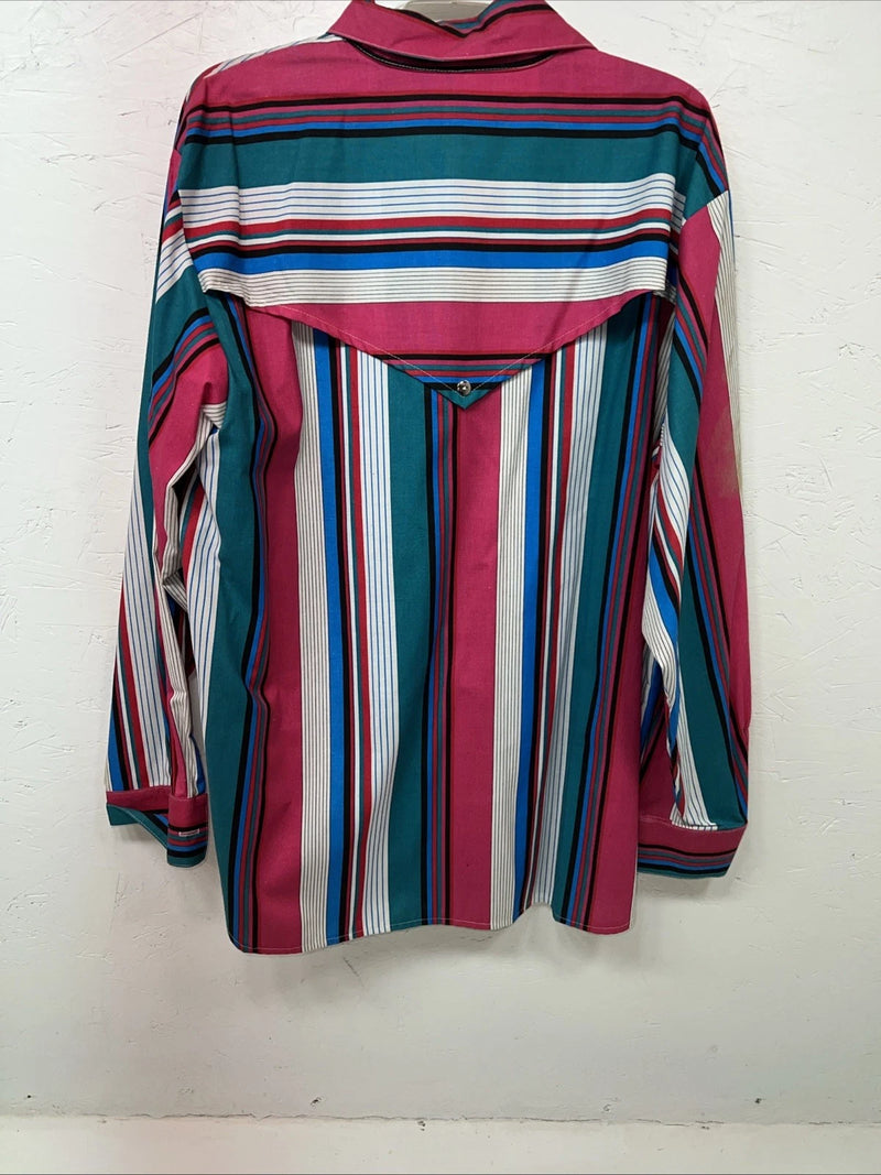 New Womens Button Up Long Sleeve Pink Maria O Design Show Shirt 1X #1187 UU-4