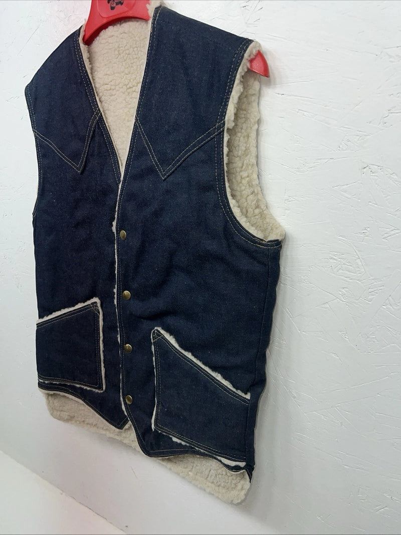 New Women’s Comfy Denim Wool Vest Medium S-604