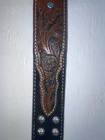 New Black Genuine Leather Nocona Bling And Tooled 46” Belt #M2498267 NN-137