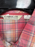 New Women’s Cumberland Pink Plaid Long Sleeve Pearl Snap Medium DD-26