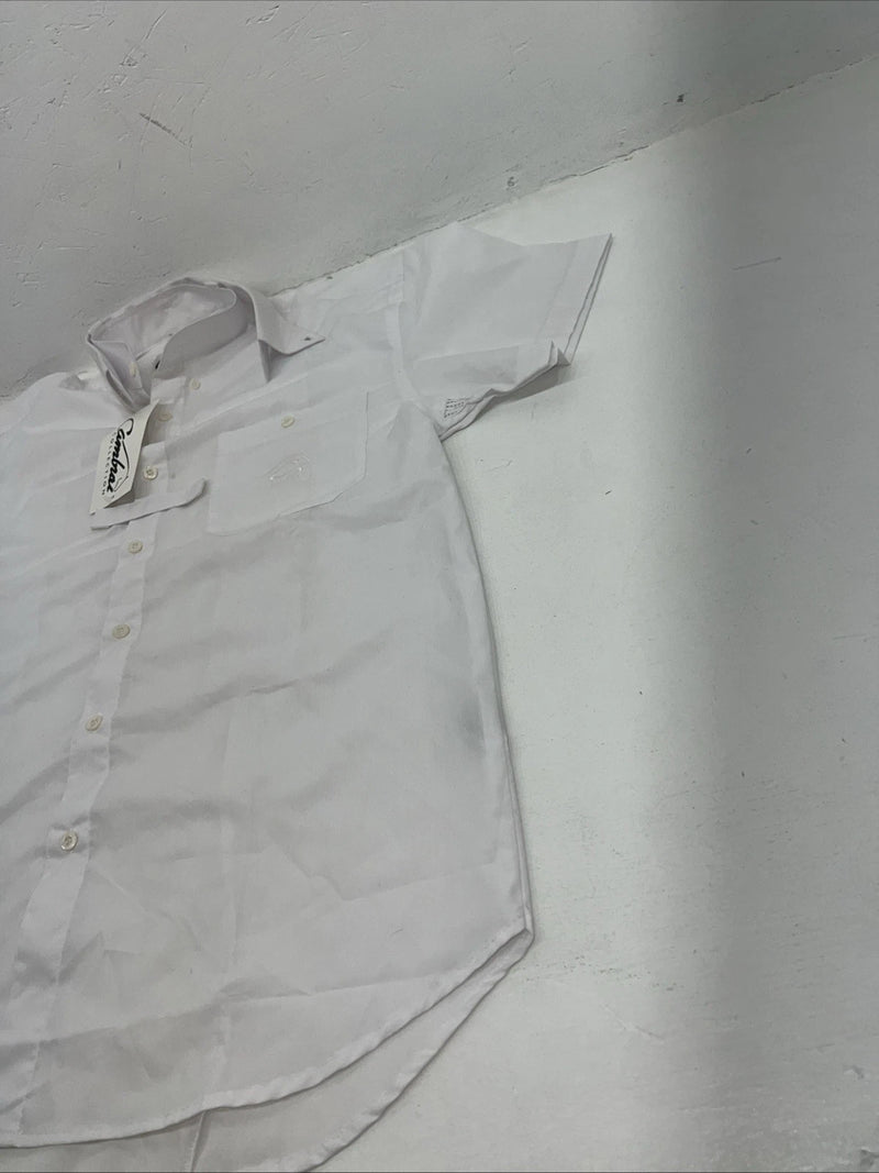 New Men’s White Cambrai Short Sleeve English Riding Shirt. Small G-37