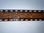 New Brown Genuine Leather Tooled 32” Belt #78000 Z-96