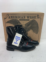 New Men’s Black Lace Up American West Cowboy Boots. 5991 9.5 9 1/2 D. 5-22