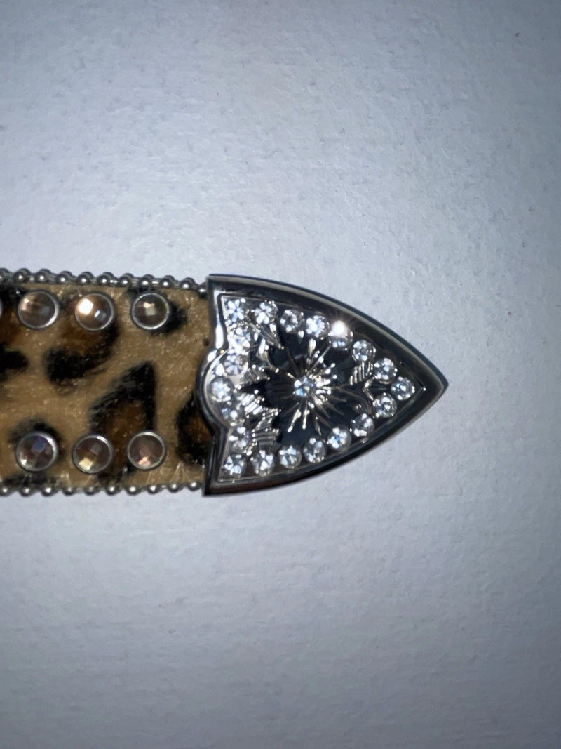 New Leopard Print Genuine Leather Blazin Roxx Bling S Belt #N1330999 Z-51
