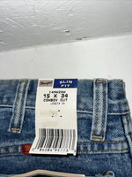 New Men’s Cowboy Cut Slim Fit Wrangler Denim Jeans. 15x34 G-8