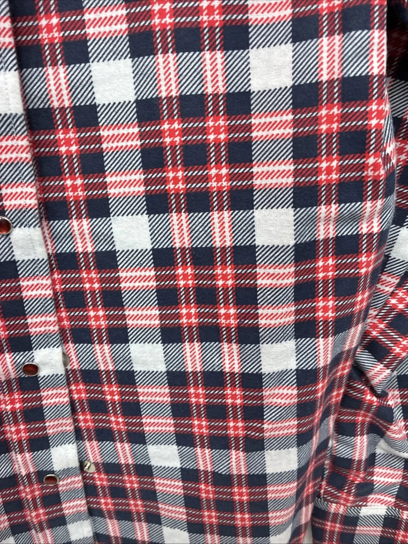 New Women’s Panhandle Slim Red Plaid Long Sleeve Pearl Snap Sis E32 MM-52